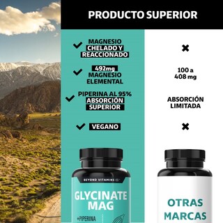 Foto 4 | Foto 4 | Suplemento Alimenticio Glicinato de Magnesio + Pimienta Negra Beyond Vitamins 60 Cápsulas