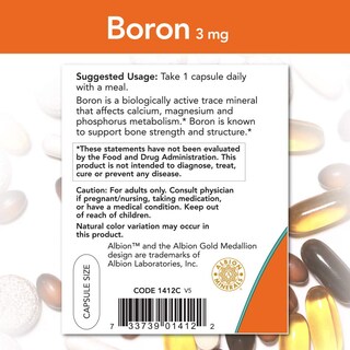 Foto 3 | Foto 3 | Suplemento Now Boron 3 Mg Soporte Estructural 250 Cápsulas Vegetales - Venta Internacional