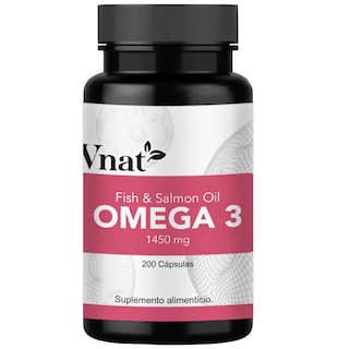 Foto 1 | Foto 1 | Omega 3 Fish y Salmon Oil 1450mg Vnat 200 Cápsulas