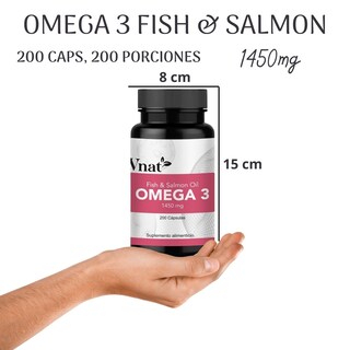 Foto 6 | Foto 6 | Omega 3 Fish y Salmon Oil 1450mg Vnat 200 Cápsulas