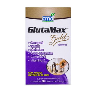 Foto 1 | Foto 1 | Glutamax Gold 60 Tabs .66g C/u Omega 3 Tirosina Metionina Acido Glutamico Complejo B Vitamina C Cmd