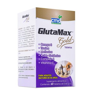Foto 2 | Foto 2 | Glutamax Gold 60 Tabs .66g C/u Omega 3 Tirosina Metionina Acido Glutamico Complejo B Vitamina C Cmd