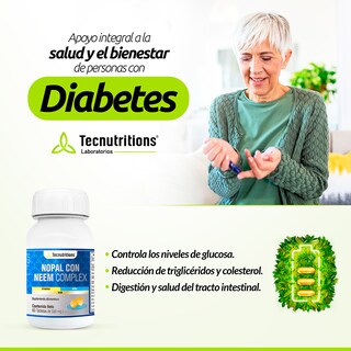 Foto 3 | Foto 3 | Suplemento Tecnutritions Nopal Con Neem Complex 60 Tabletas