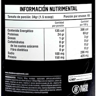 Foto 2 | Foto 2 | Proteína Zero Carbs 2.2 Kg Vainilla 65 Serv Isolatada Blackbear