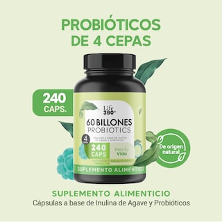 Foto 2 | Foto 2 | Probioticos 60 Billones Life360+ Suplemento Alimenticio 240 Capsulas