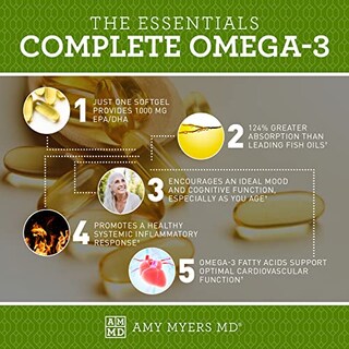 Foto 4 | Foto 4 | Suplemento Dr. Amy Myers Complete Omega-3 1000 Mg 60 Cápsulas - Venta Internacional.
