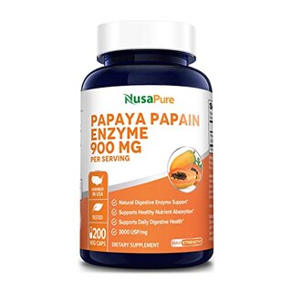 Foto 1 | Foto 1 | Suplemento De Enzima Papaína De Papaya Nusapure 900 Mg 200 Cápsulas - Venta Internacional.