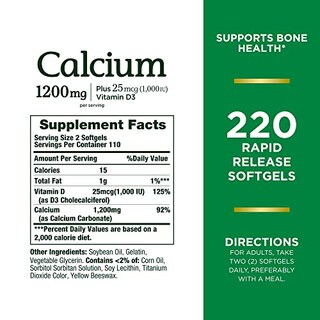 Foto 2 | Foto 2 | Complementa Nature's Bounty Calcium 1200 mg con 1000 de Vitamina D3 - Venta Internacional