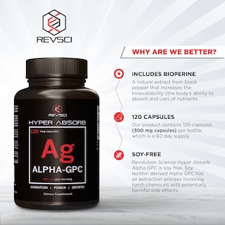 Foto 2 | Foto 2 | Suplementos Revolution Science Alpha Gpc Choline 120 Cápsulas - Venta Internacional