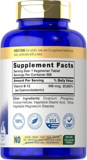 Foto 2 | Foto 2 | Suplemento Carlyle de Vitamina B12 500 Mcg 500 Comprimidos - Venta Internacional