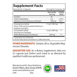 Foto 2 | Foto 2 | Suplemento Glucosamina Condroitina MSM 2600m de Nova Nutritions - Venta Internacional