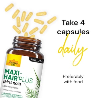 Foto 5 | Foto 5 | Vitamin Country Life Maxi Hair Plus 5000 Mcg De Biotina 120 Vegic - Venta Internacional