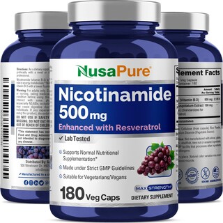 Foto 5 | Foto 5 | Suplemento de Nicotinamida Nusapure con Resveratrol 500 mg 180 Cápsulas - Venta Internacional