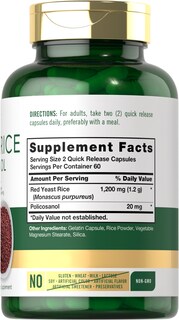 Foto 2 | Foto 2 | Suplemento de Arroz de Levadura Roja y Policosanol Carlyle 1220 Mg 120 Cápsulas