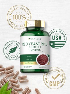 Foto 5 | Foto 5 | Suplemento de Arroz de Levadura Roja y Policosanol Carlyle 1220 Mg 120 Cápsulas