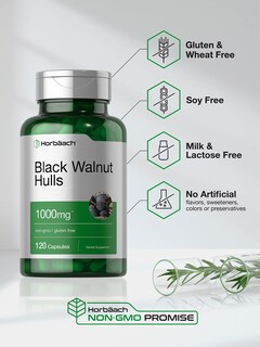Foto 4 | Foto 4 | Suplemento Horbaach Black Walnut Hulls 1000 mg 120 Cápsulas - Venta Internacional