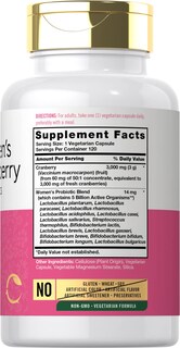 Foto 2 | Foto 2 | Suplemento Probiótico Carlyle Women's Cranberry Plus 120 Cápsulas