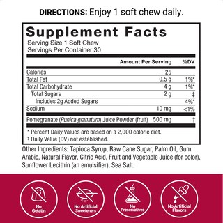 Foto 4 | Foto 4 | Suplemento Force Factor Pomegranate Soft Chews 30 Unidades - Venta Internacional
