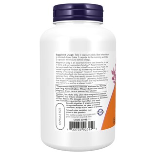 Foto 3 | Foto 3 | Suplemento Now Magtein Magnesio L-Treonato 180 Cápsulas Vegetarianas - Venta Internacional