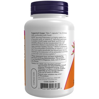 Foto 3 | Foto 3 | Suplementos Now Palmitato de Ascorbilo 500 Mg De Vitamina C Esterificada - Venta Internacional