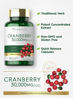 Foto 3 | Foto 3 | Suplemento Carlyle Cranberry 30,000 mg 90 Cápsulas - Venta Internacional