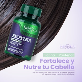 Foto 4 | Foto 4 | Suplemento Alimenticio Herbalia Lab Vitaminas Hair Boost Biotina + Pantenol con Aloe Vera y Vitamina E Formula Premium