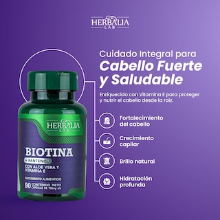 Foto 6 | Foto 6 | Suplemento Alimenticio Herbalia Lab Vitaminas Hair Boost Biotina + Pantenol con Aloe Vera y Vitamina E Formula Premium