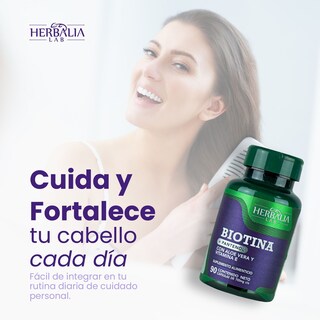 Foto 8 | Foto 8 | Suplemento Alimenticio Herbalia Lab Vitaminas Hair Boost Biotina + Pantenol con Aloe Vera y Vitamina E Formula Premium