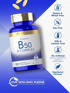 Foto 4 | Foto 4 | Suplemento Carlyle Vitamina B50 Complex 180 Comprimidos - Venta Internacional
