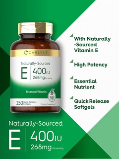 Foto 3 | Foto 3 | Suplemento Carlyle De Vitamina E 400 Ui Cápsulas Blandas 250 Unidades - Venta Internacional