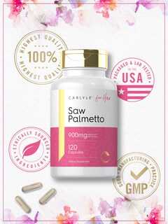 Foto 6 | Foto 6 | Suplemento Carlyle Saw Palmetto 900 mg 120 Cápsulas para Mujeres - Venta Internacional