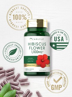 Foto 5 | Foto 5 | Suplemento de Extracto de Flor de Hibisco Carlyle 1100 mg 120 Cápsulas - Venta Internacional