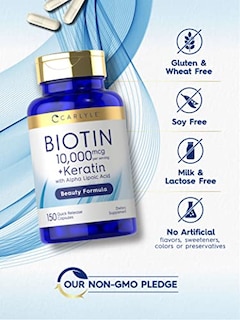 Foto 4 | Foto 4 | Suplemento Carlyle Biotin De 10000 Mcg 150 Cápsulas Con Queratina - Venta Internacional