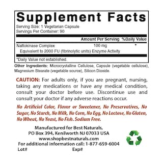 Foto 2 | Foto 2 | Suplemento Best Naturals Nattokinase 100 mg 90 Cápsulas - Venta Internacional