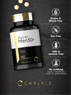 Foto 5 | Foto 5 | Suplemento Multivitamínico Carlyle para Hombres Mayores de 50 Años 200 Comprimidos - Venta Internacional