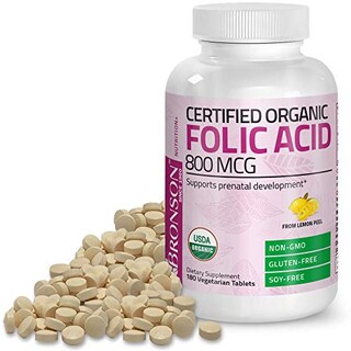 Foto 1 | Foto 1 | Suplemento Orgánico de Ácido Fólico Bronson 800 Mcg 180 Tabletas