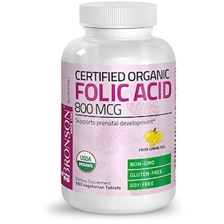 Foto 6 | Foto 6 | Suplemento Orgánico de Ácido Fólico Bronson 800 Mcg 180 Tabletas