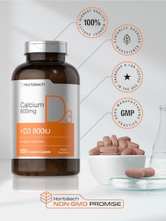 Foto 6 | Foto 6 | Suplemento de Calcio Horbäach 600 mg con Vitamina D3 500 Comprimidos - Venta Internacional