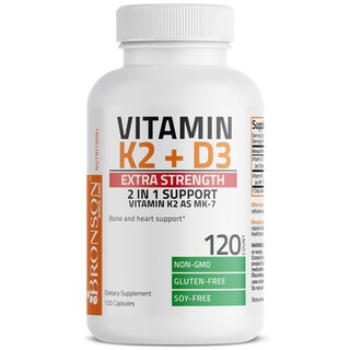 Foto 3 | Foto 3 | Suplemento Bronson Vitamina K2 (mk7) + D3 10 000 Ui 120 Cápsulas - Venta Internacional