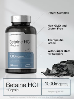 Foto 4 | Foto 4 | Suplemento Horbäach Betaine Hcl con Pepsina 1000 Mg 250 Tabletas - Venta Internacional
