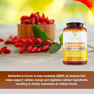 Foto 3 | Foto 3 | Suplemento de Berberina Simple-Organics 1000 mg/porción 120 Cápsulas - Venta Internacional