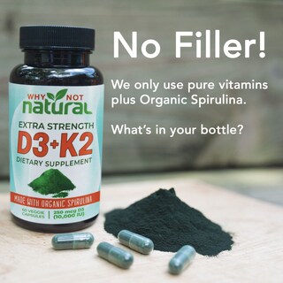 Foto 6 | Foto 6 | Vitamina D3 y K2 Why Not Natural de 10000 Iu con Espirulina - Venta Internacional