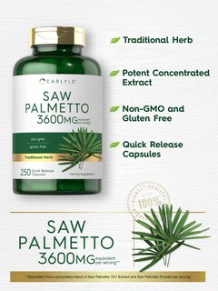 Foto 3 | Foto 3 | Suplemento de Extracto de Palma Enana Americana Carlyle 3600 mg 250 Cápsulas - Venta Internacional