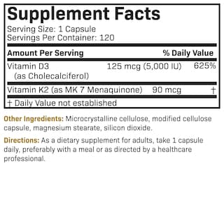 Foto 7 | Foto 7 | Vitamina D3 y K2 Futurebiotics 120 Cápsulas - Venta Internacional
