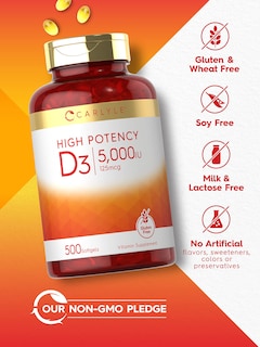 Foto 4 | Foto 4 | Suplemento Carlyle de Vitamina D3 5000 Ui 500 Cápsulas Blandas - Venta Internacional