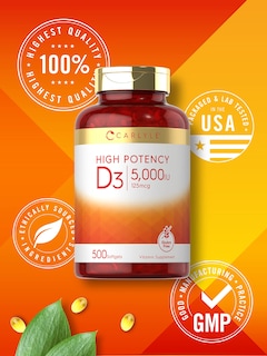 Foto 5 | Foto 5 | Suplemento Carlyle de Vitamina D3 5000 Ui 500 Cápsulas Blandas - Venta Internacional