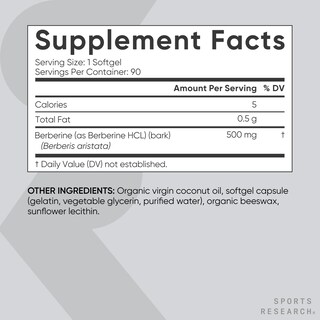 Foto 3 | Foto 3 | Suplemento Sports Research Berberine 500 Mg 90 Cápsulas Blandas - Venta Internacional