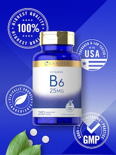 Foto 5 | Foto 5 | Suplemento Carlyle de Vitamina B6 25 mg 250 Comprimidos Vegetariano - Venta Internacional