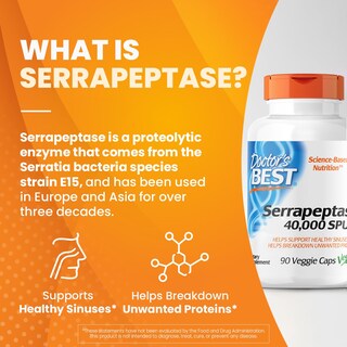 Foto 4 | Foto 4 | Suplemento Doctor's Best Serrapeptase 40,000 SPU 90 Cápsulas - Venta Internacional