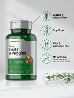 Foto 5 | Foto 5 | Suplemento Horbaach Mega Fruits y Veggies 100 Cápsulas - Venta Internacional